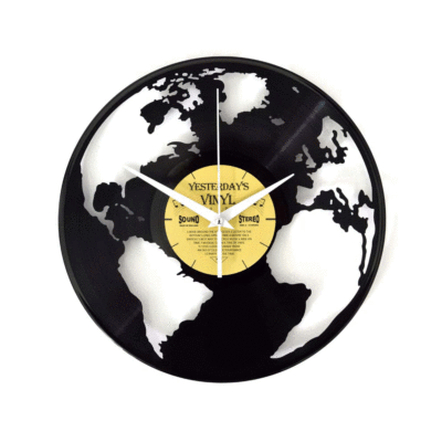 Yesterdays Vinyl Klok Wereldbol 30 cm
