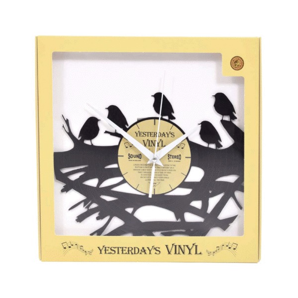 Yesterdays Vinyl Klok Vogeltjes In Nestje 30 cm