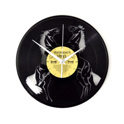 Yesterdays Vinyl Klok Paarden 30 cm