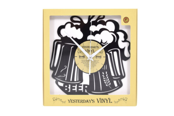 Yesterdays Vinyl Klok Proosten Met Bier 30 cm