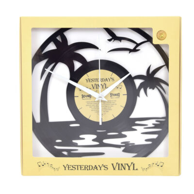 Yesterdays Vinyl Klok Strand Met Palmboom 30 cm