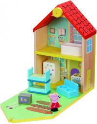 Peppa Pig - Houten poppenhuis inclusief Peppa en meubels - Speelfiguur